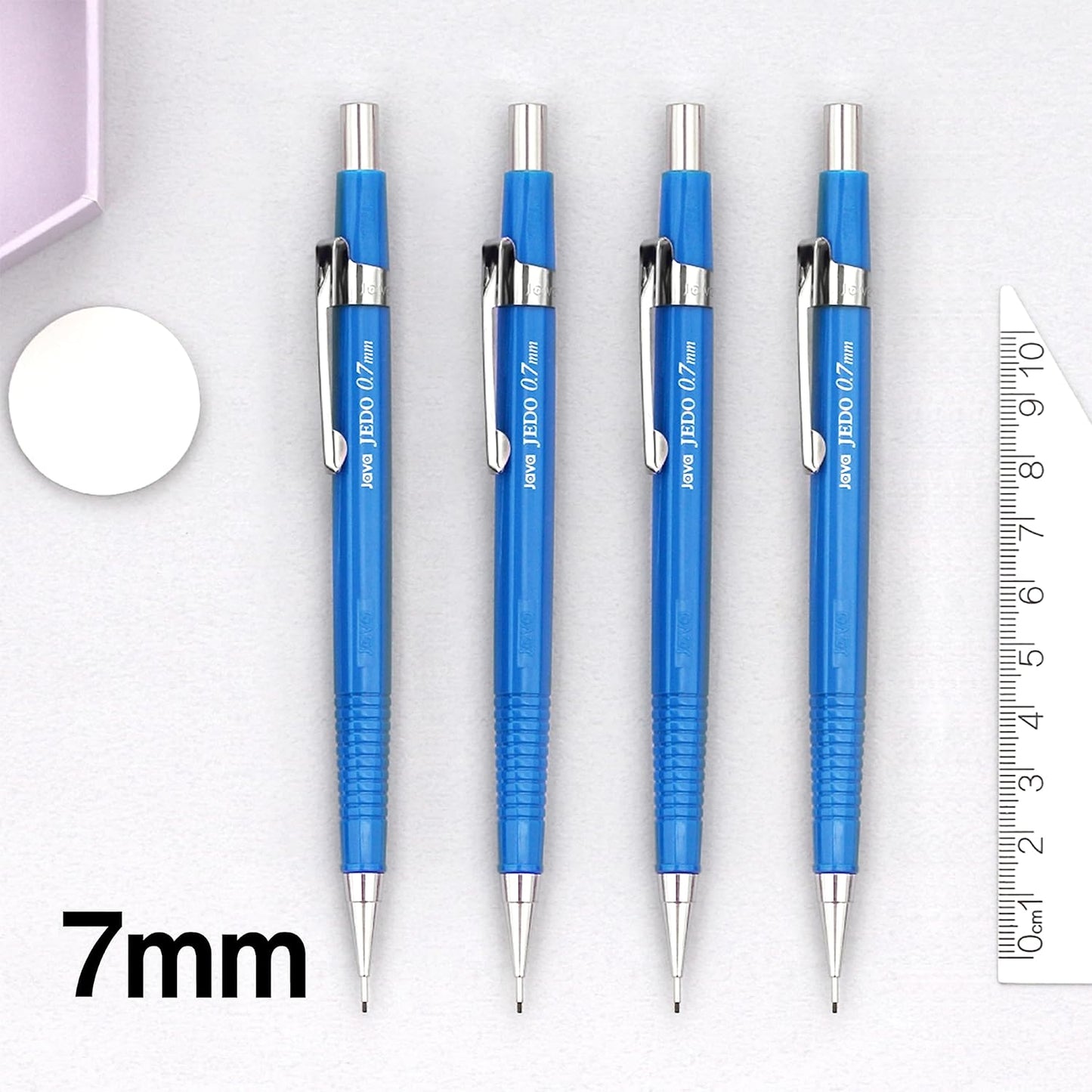 JVPEN 0.7mm Drafting Mechanical Pencils – 12 Pack, Built-in Erasers, Break-Resistant Lead, Hex Grip, for School, Office & Technical Drawing
