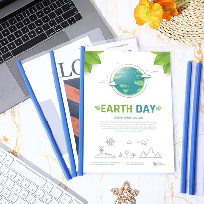 Thenshop 100 Pcs Clear Report Covers with Sliding Bars Sliding Bar File Folder Binder Plastic Report Folder for File Paper Book Resume Letter Office, 30 Sheet Capacity(Blue)