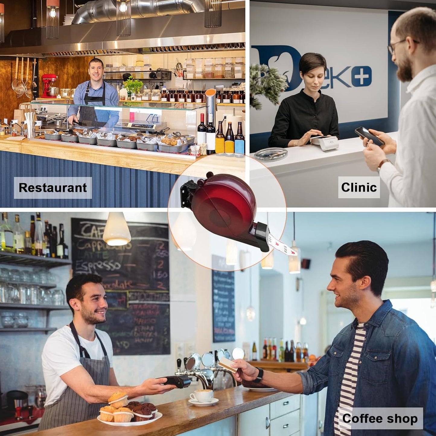 Number Ticket Dispenser Take a Number System with 1 Roll 3 Digit Queue Tickets 2 Groups Number from 000-999 (3 Digit, Purple)