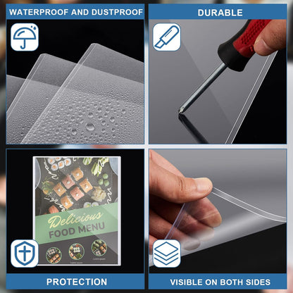 Henoyso 20 Pcs 11x14 Inch PVC Rigid Print Protectors, Heavy Duty Hard Plastic Poster Sleeves for Prints, Magazines, Photos & Paper, Ideal Rigid Menu Covers Paper Page Protectors
