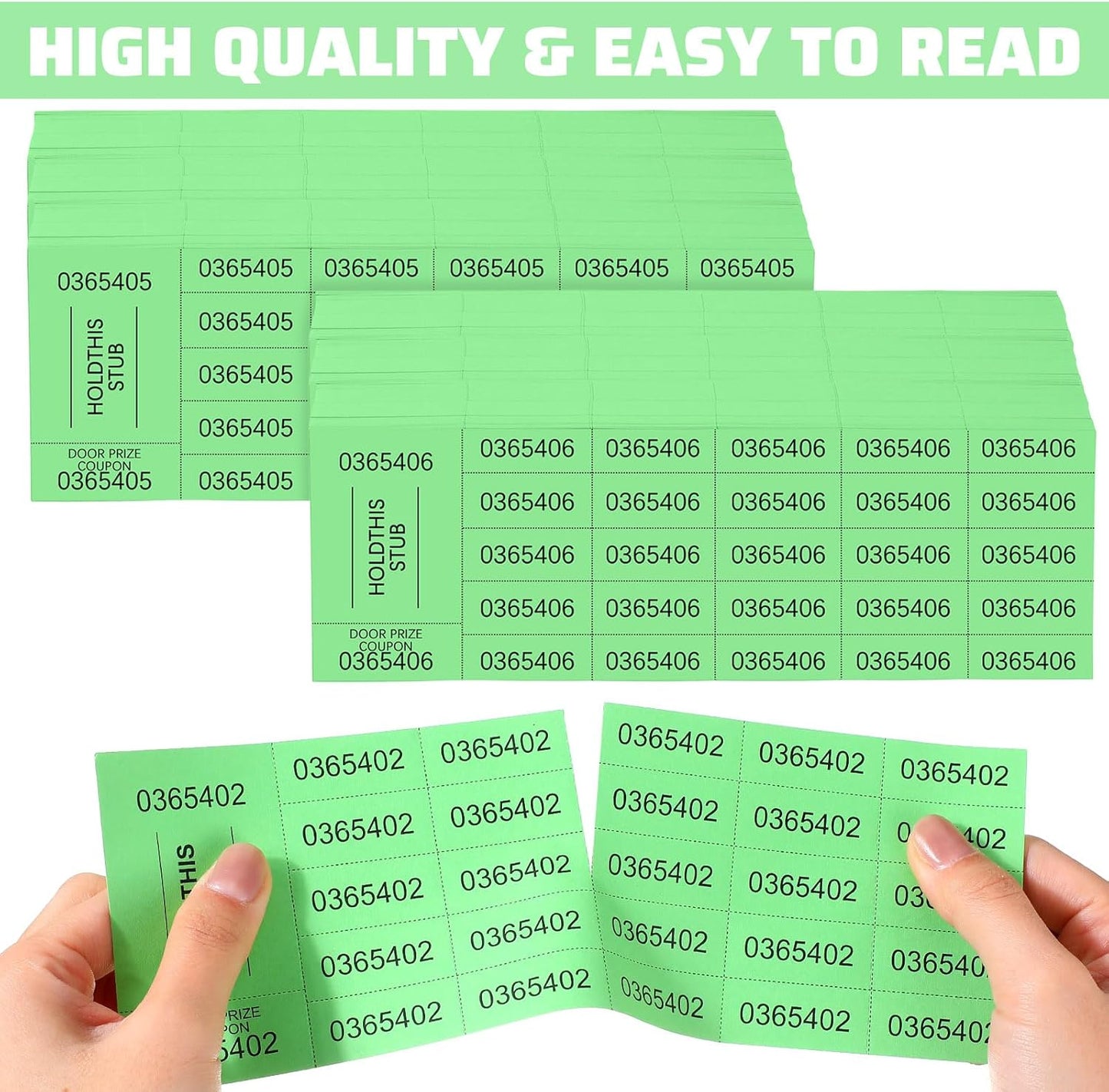 Kosiz 1000 Sheets 25 Bid Raffle Ticket Sheets Chinese Auction Tickets Numbers for Basket Events and Silent Auctions (Green)