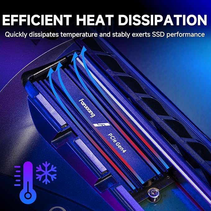 fanxiang 4TB NVMe Internal Gaming SSD for PS5 with Heatsink, Up to 7000MB/s M.2 SSD PCIe Gen 4 SSD Storage Expansion Compatible with PS5, Internal Solid State Drive for Gamers, Professionals, Creators