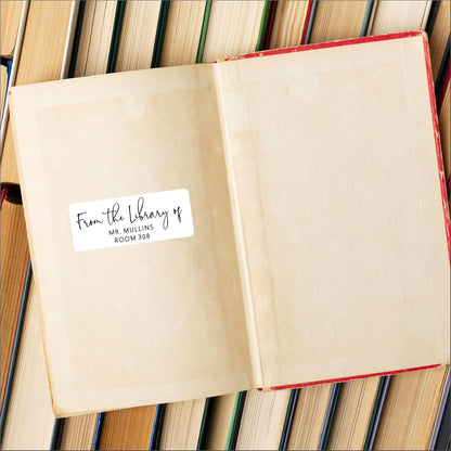 White Address Labels - Personalized Name Stickers, Custom Printed Return Mailing and Shipping Labels for Envelopes, Packages, Business, Home Use (Signature)