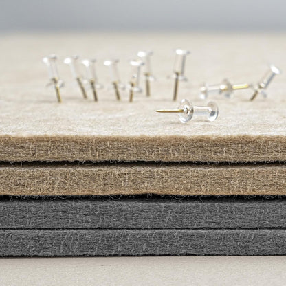 Large Bulletin Board - 48 x 36 Inches, Decorative Felt Pin Board for Wall - 4' x 3' Foldable Photo Display Board with Self-Adhesive Tape, Includes 20 Push Pins - Gray