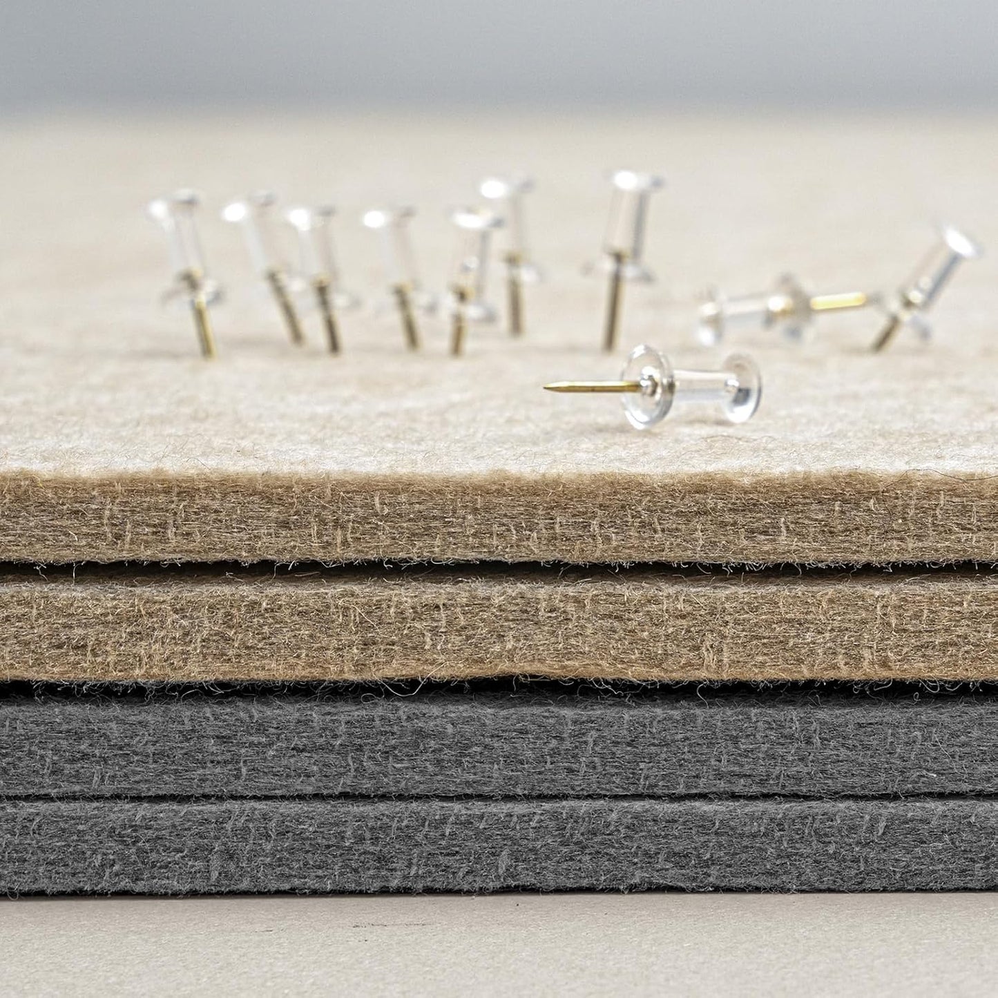 Bulletin Board, 36 x 24 Inches Felt Pin Board - Decorative Cork Alternative for Wall, 3' x 2' Foldable Picture Self-Adhesive Vision Prayer Board With 20 Pushpins - Gray