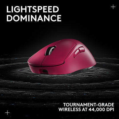 Logitech G PRO X Superlight 2 Wireless Gaming Mouse, 60g Pro-Grade with 5 Programmable Buttons, 44k DPI Sensor, 8kHz Report Rate, USB-C Charging for PC/Mac - Magenta