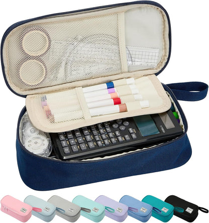 Pencil Case Pouch Box Bag School Supplies Girls Boys Kids, Cute Preppy Stuff Large Big Capacity Aesthetic Pen Organizer, Back to College Stationary, Midnight Blue, Standard Stlye, 1800ml