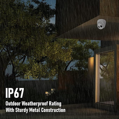 R-Tech 2MP 4-in-1 AHD/CVI/TVI/Analog Outdoor/Indoor Turret Dome Camera with Matrix IR Night Vision – 2.8mm Fixed Lens – White