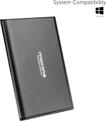 Maxone 1TB Ultra Slim Portable External Hard Drive HDD USB 3.0 Compatible with PC, Laptop, Charcoal Grey