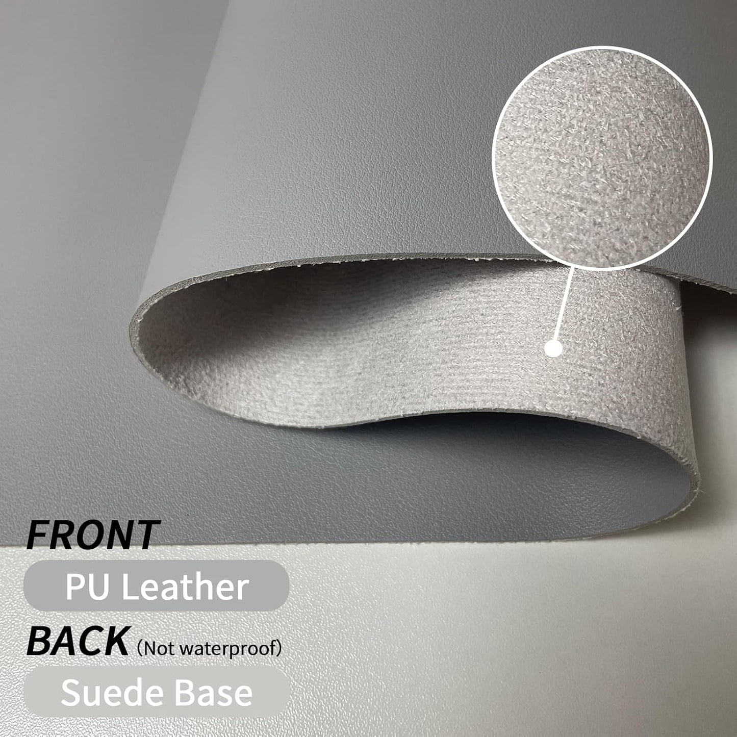 Bloss Large Desk Pad, Grey Desk Mat, Desk Pads on Top of Desks, Computer Mat Non-Slip, Desk Blotter Waterproof, Easy to Clean - Light Grey (31.5 x 15.7 Inches)