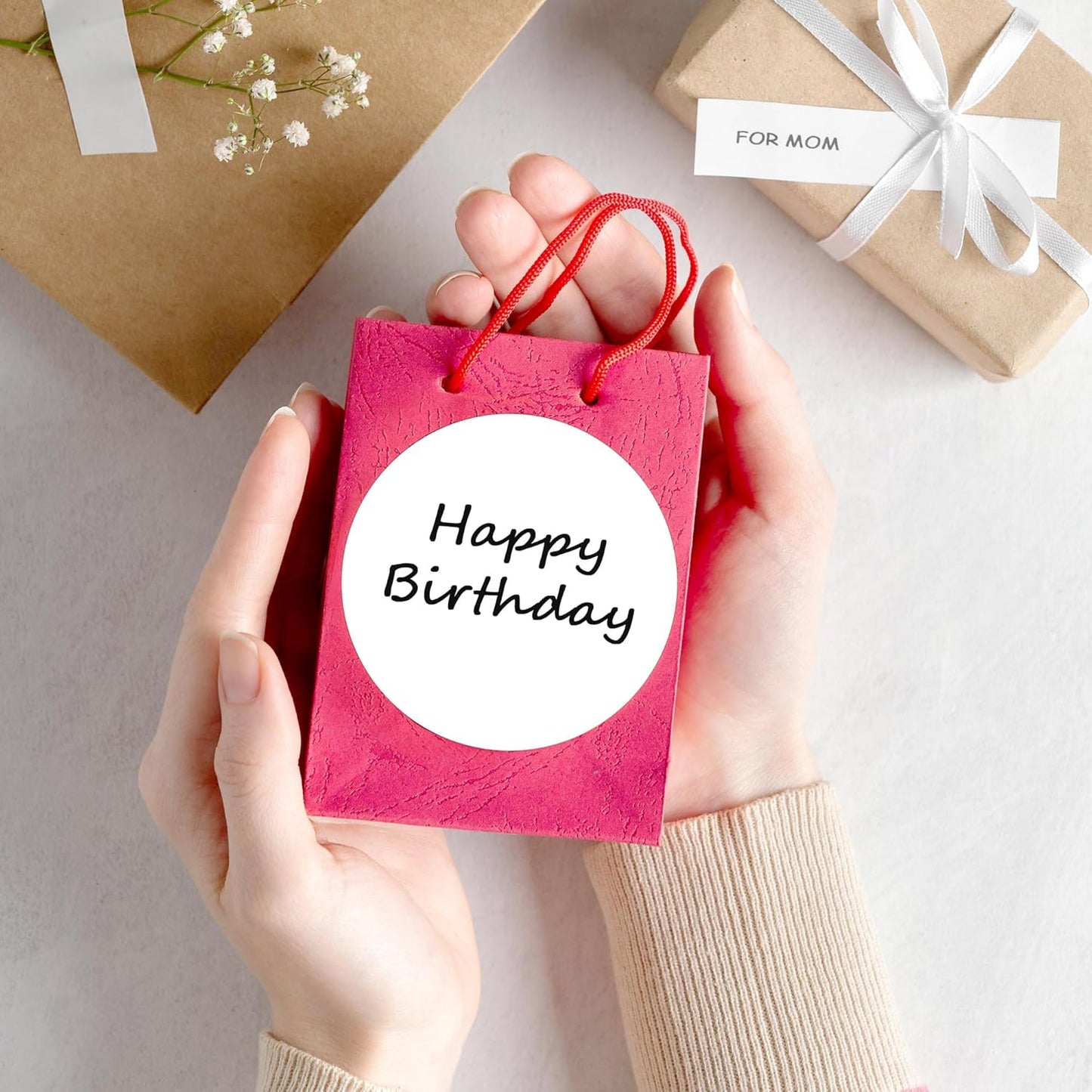 PARLAIM 3" Diameter Round White Color Coding Sticker, 4 Rolls 2000PCS Circle Dot Label,Permanent for Inventory Box Labeling