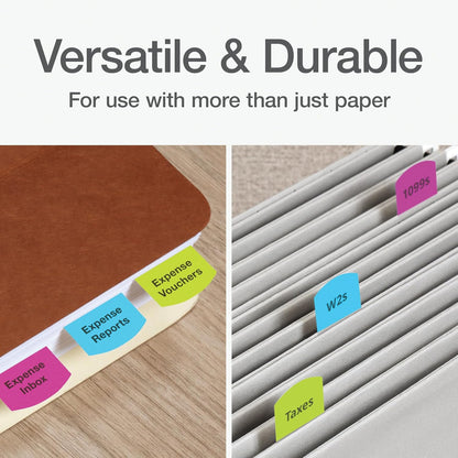 Redi-Tag Laser Printable Tabs, Permanent Index Tabs, Customizable Adhesive Labels, Assorted Tropical Colors, 1.125" x 1.25", 100 Per Pack (1006788)