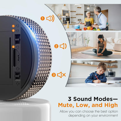 Upgrade Digital Kitchen Timer - Magnetic Countdown Countup Visual Pomodoro Timer with Large LED Display, 3-Preset Times (5, 15, 25), 3 Volume Levels, Ideal for Cooking, Baking and Fitness (1, Tarnish)