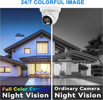 4K 8MP PoE IP Turret Camera Outdoor 24/7 Full Color Night Version 2.8mm 105° Wide Angle, H.265, IP67, Compatible with Uniview NVR, NDAA Compliant IP Security Camera