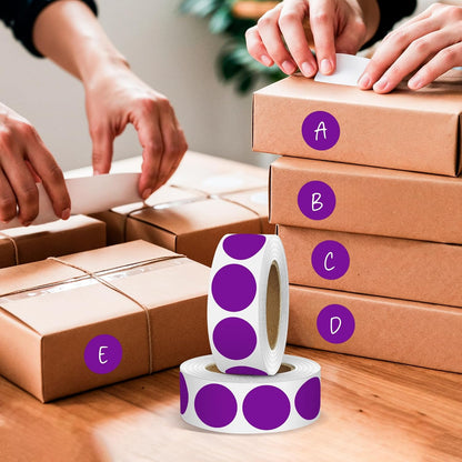 Purple 1 Inch Round Color Coding Dot Labels, 10 Rolls 10000 Dot Stickers in Dispenser Box - Permanent Adhesion, Vibrant Colors, Highly Visible