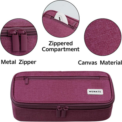 WEMATE Pencil Case, Large Storage Organizer for Stationery, Back - to - School Essential, Teacher Must - have, Big Pencil Pouch, Marker Case School Supplies for College & High School