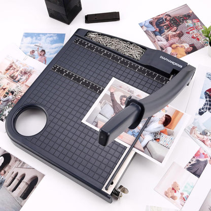 Paper Cutter,Heavy Duty Guillotine Paper Trimmer with Portable Base DesignandSafety Guard/Blade Lock,12" Cut Length Paper Slicer with17PCS Capacity,Cardstock/Laminating/Cardboard/Photos/Vinyl,(Grey)