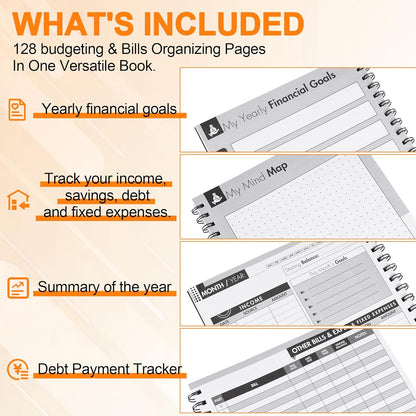 Monthly Bill Payment Checklist: Bill Tracker Notebook With Spiral Binding 8"x10" The 4-Year Guide for Families & Money Managers, 960 Billing Records Included (Gold)