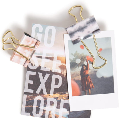 U Brands Fashion Binder Clips, Soft Dye with Gold Prongs, Office Organization Supplies, 32mm, 36 Count