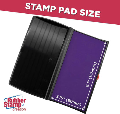 Large Premium Purple Ink Stamp Pad - 3" by 6" - Quality Felt Pad