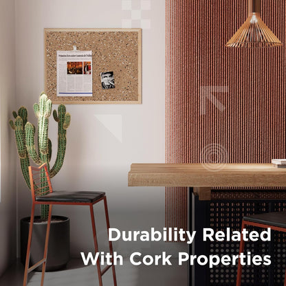 Go4Cork Framed Cork Bulletin Board - 35.4”x 23.6” | Premium Double-Sided Pine Frame Eco Cork Memoboard | Office, Home & Classroom Organization Decor | Pushpins & Set Up Accessories Included