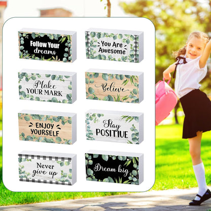 100 Pcs Inspirational Pencil Erasers Bulk for Kids Fun Motivational Eraser School Supplies Back to School Office Supplies for Classroom Office Teacher Artists (Eucalyptus Leaf)