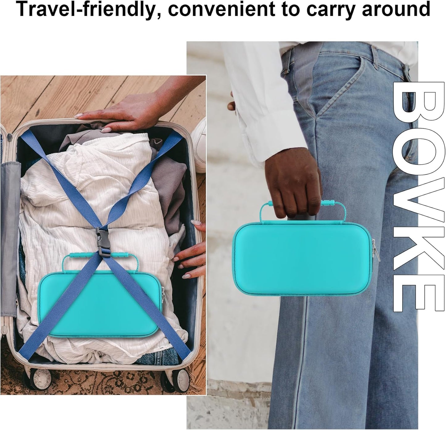 BOVKE Graphing Calculator Carrying Case for Texas Instruments TI-Nspire CX II CAS/CX II/CX/CX CAS Calculator and More - Mesh Pocket for USB Cables and Other School Supplies, Turquoise