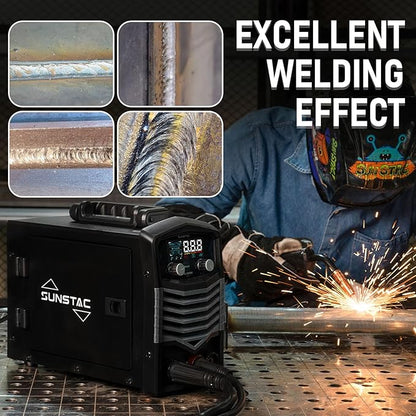 MIG Welder, 140A 110V Flux Core/Stick/Lift TIG 3 in 1 MIG Welding Machine, Gasless MIG with IGBT Inverter Synergic Control, Digital Screen Display, Over Loading Protection Beginner Friendly