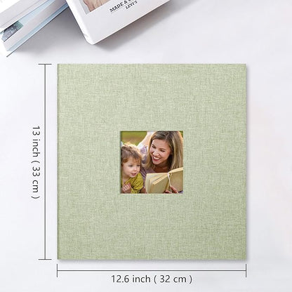 Vienrose Photo Album Self Adhesive 13x12.6 for 600 Photos Linen Scrapbook 120 Pages Turquoise
