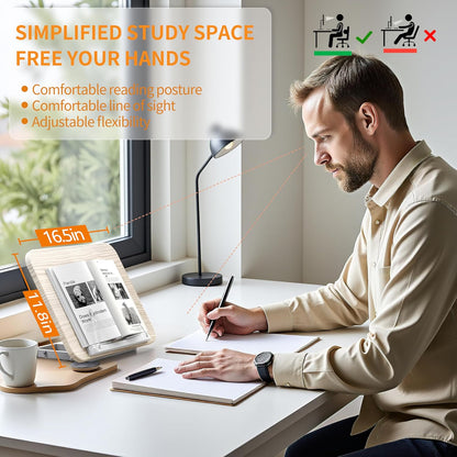 Rolling Laptop Floor Stand, Dual-Purpose for Desk & Floor, Adjustable Height from 16.5" to 51", with 4 Lockable Casters & Book Page Clips, Laptop Stand Ideal for Projectors, Books, Ipads (White)