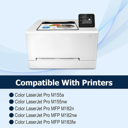 215A Toner Cartridges Works with HP Color Laser Pro M182nw M183fw M182 M183 M155 Series Printer Ink (Black Cyan Yellow Magenta - 4Pack)