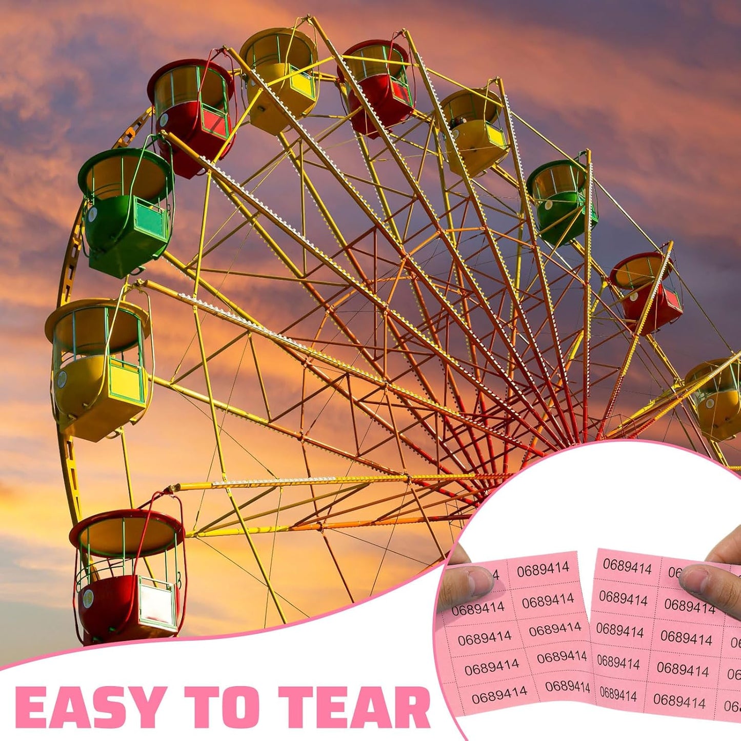 Kosiz 2000 Sheets Raffle Ticket 25 Bid Chinese Auction Tickets Tricky Tray Basket Raffle Sheets for Back to School Class Rewards Carnival Door Prizes Events(Light Red)