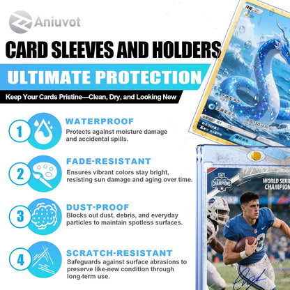 Card Sleeves, 1200 CT Soft Card Protectors for Trading Cards with 2CT Hard Card Holders, Clear Topload Card Cover for Football, Baseball, Sports, MTG, TCG Game, Photo Card Collectible Storage