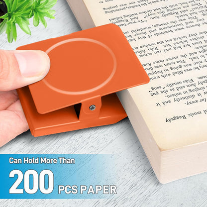 FINDMAG Extra Strong Magnetic Clips, 2.2inch Magnetic Binder Clips Heavy Duty, Large Clips with Magnet for Refrigerator, Office, Hanging Photos, Classroom (4Pack, Orange)