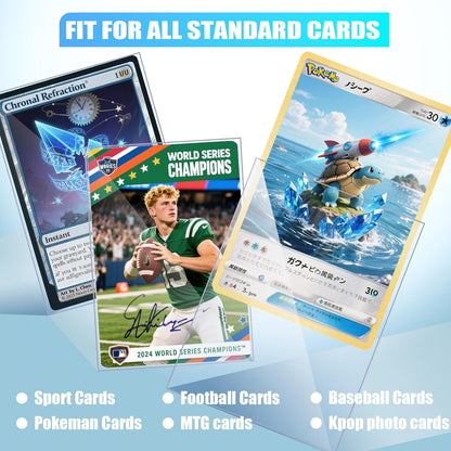 Card Sleeves, 1200 CT Soft Card Protectors for Trading Cards with 2CT Hard Card Holders, Clear Topload Card Cover for Football, Baseball, Sports, MTG, TCG Game, Photo Card Collectible Storage