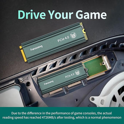 fanxiang S660 PCIe 4.0 500GB NVMe M.2 SSD for PS5 with Heatsink, Up to 5000MB/s, Internal Gaming SSD NAND SLC Cache Suitable for PS5 Enthusiasts, Technology Enthusiasts, IT Professionals