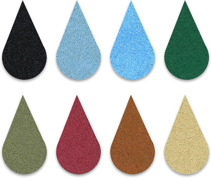 YPSelected 8 Assorted Multi Colours Waterdrop Shaped Craft Rubber Stamps Petal Ink Pads for Paper Wood Fabric (Set 1025)