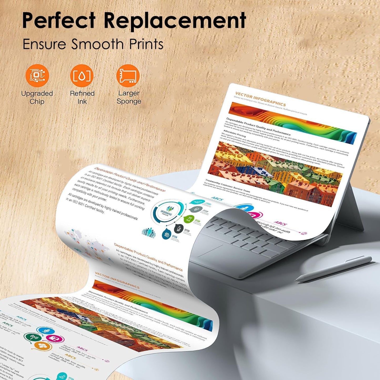 HOINKLO 812xl Ink Cartridge Combo Pack Remanufactured Replacement for 812XL Ink Cartridges with WF-7840 WF-7820 WF-7310 EC-C7000 Printer (2 Black, Cyan, Yellow, Magenta)