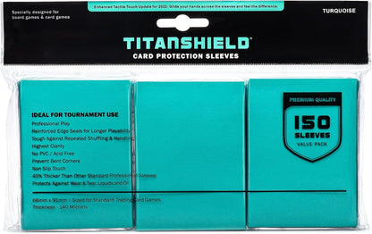 TitanShield (150 Sleeves/Turquoise Standard Size Board Game Trading Card Sleeves Deck Protector for MTG, Dropmix