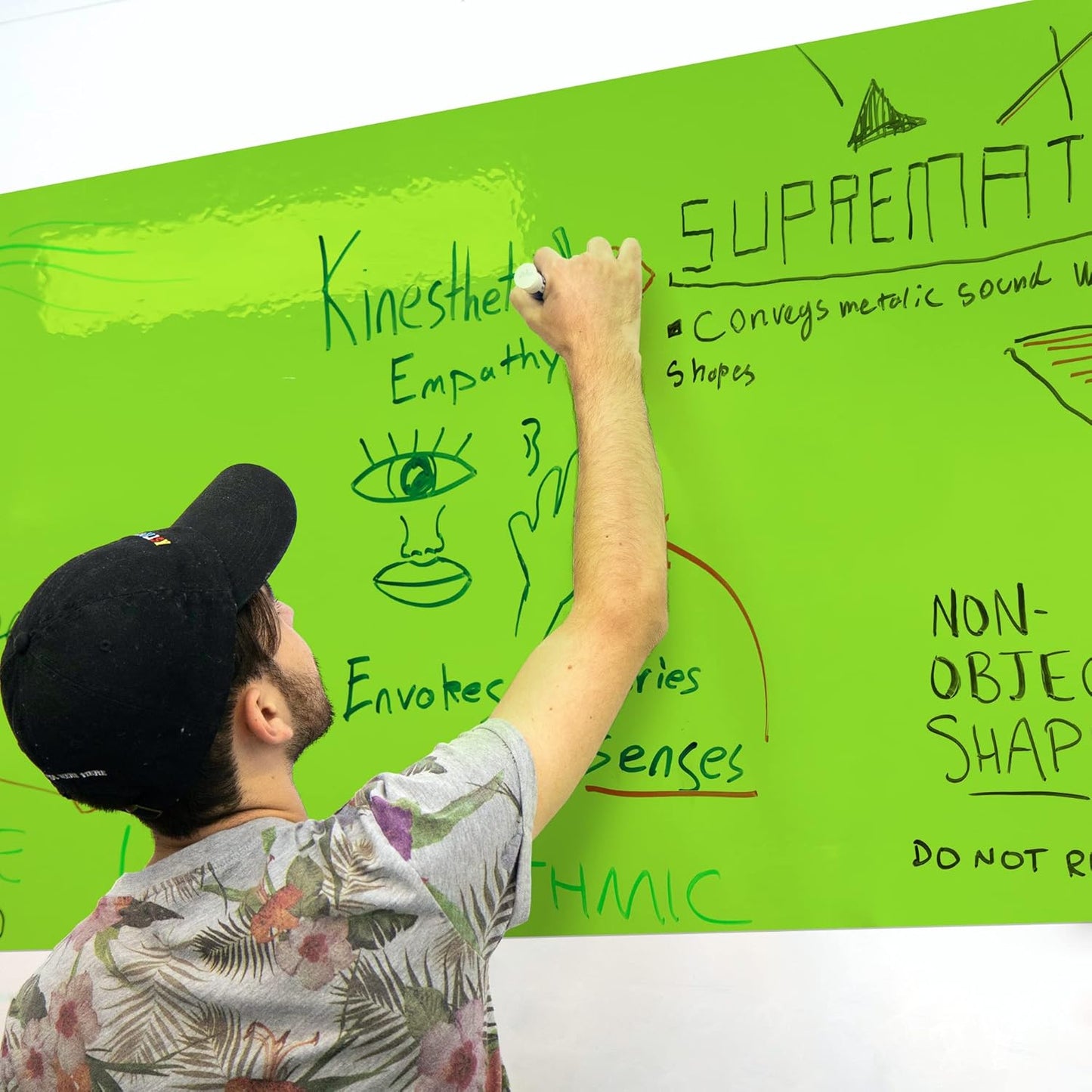 T&W SAME FILM White Board Dry Erase-Colorful Whiteboard Wall Sticker Roll 17.3''X78.7''-Self Adhesive Dry Erase Paper for Desk/Glass/Fridge/Office/Door/Classroom/Kids/Adults-3 Markers-Green