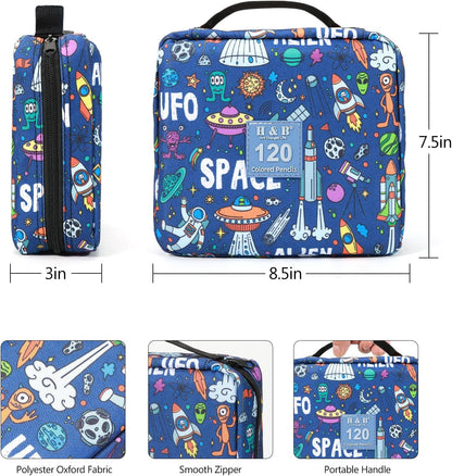 H & B 120 Colored Pencils Kit with Coloring Book, Eraser and Sharpener, Oil Based Soft Core Coloring Pencils Kit with Zipper for Drawing, Gift for Artists, Adults, Teens