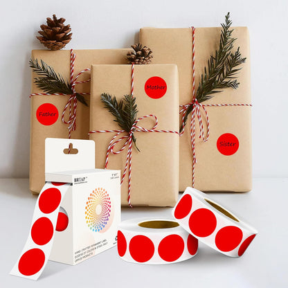 Red 1 Inch Round Color Coding Labels with 4000 Dots, 4 Rolls - Bright Color Dot Stickers for File Folders, Inventory System - Highly Visible