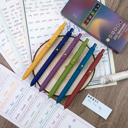 6 Pcs Color Pens for Journaling 0.5mm Fine Point Colored Gel Ink Pen, Smooth Writing Colorful Pens for Note Taking, Gift Set for Women & Men (6 Pcs Vintage Gold)