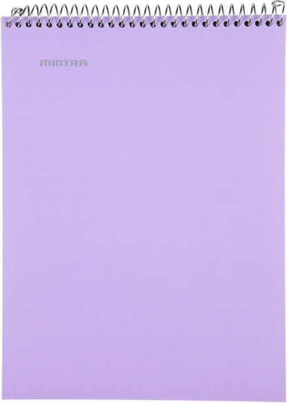 Mintra Office TOP BOUND Durable Spiral Notebooks (Lavender, Salmon, Sage Green, College Ruled 3pk)