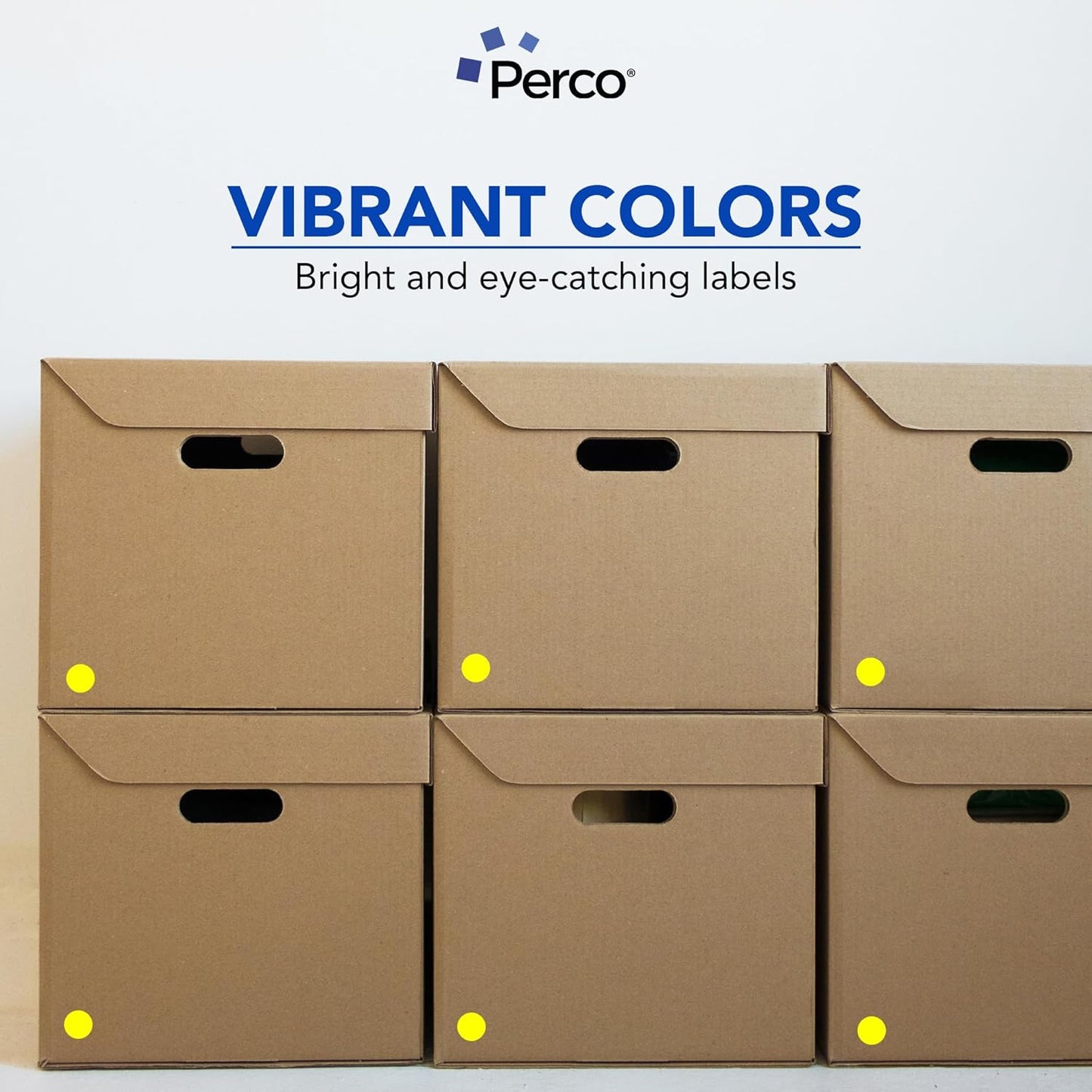 Perco Fluorescent Yellow 1-Inch Perforated Circle Dot Sticker Labels—10 Rolls, 10,000 Round Stickers — with Permanent Adhesive for Inventory Management, Color Coding, Garage Sales, Crafts—Made in USA