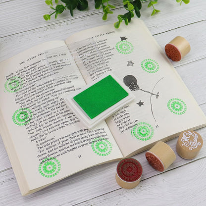 Craft Ink Pad for Rubber Stamps, Paper, Wooden, Fabric, Scrapbooking, Non-Toxic Finger Ink Pads for Kids (Grass Green)