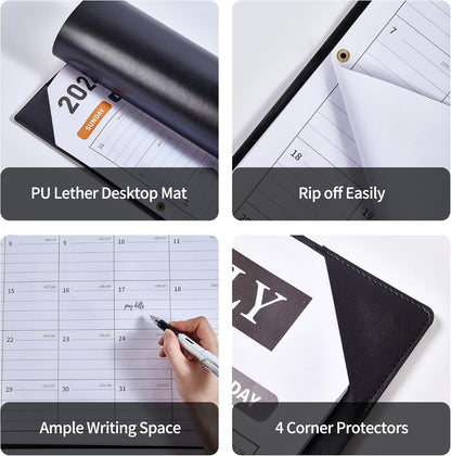 Large Desk Calendar 2025-2026, Calendar with Desk Protecting Pad, Desk Calendar Large 22x17, Runs From July 2025 to December 2026, 18 Months, Big Desktop Calendar for Family Classroom and Office (Black)