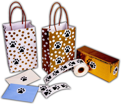 Paw Prints Animal Stickers- 500 1.5" Labels, Dog Paw Prints for Kids, Parties, Vets, Kennels, and Mailing. Made in The USA by Kenco (Black Paws)