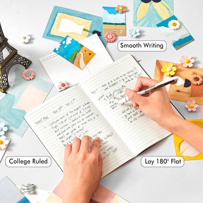 feela 36 Pack Soft Cover Journal Bulk, Lined Blank Travel Journal for Women Men Writing, Notebooks College Ruled for Work, Note Taking Notebook School Business Supplies, 8.2” x 5.5”, A5, Black