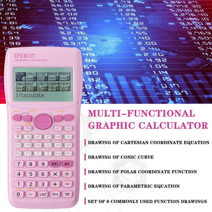 Scientific Calculators with Graphing Calculator, IPEROT Pink Scientific Calculators 10 Modes/ 4 Graphing Functions, Desktop Math Calculator Ideal for School Supplies, Students, College, Teachers